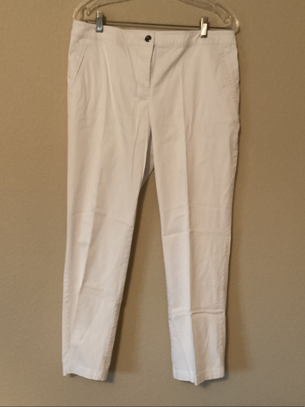 Chico's Cotton/Spandex White Chinos - Straight